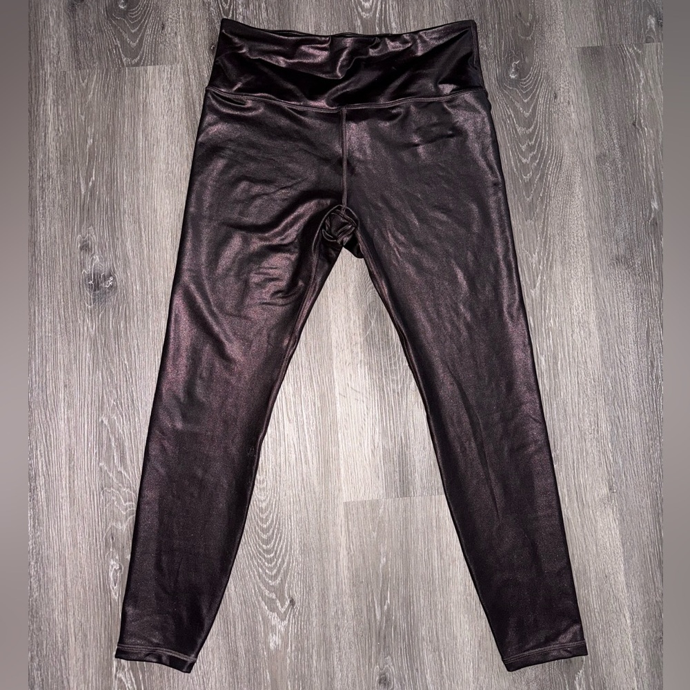 Shiny Black Faux Leather Leggings